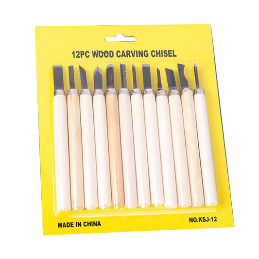5/6/8/10/12Pcs Wood Carving Chisel Sculpting Knife Gouges Woodworking Tools Set