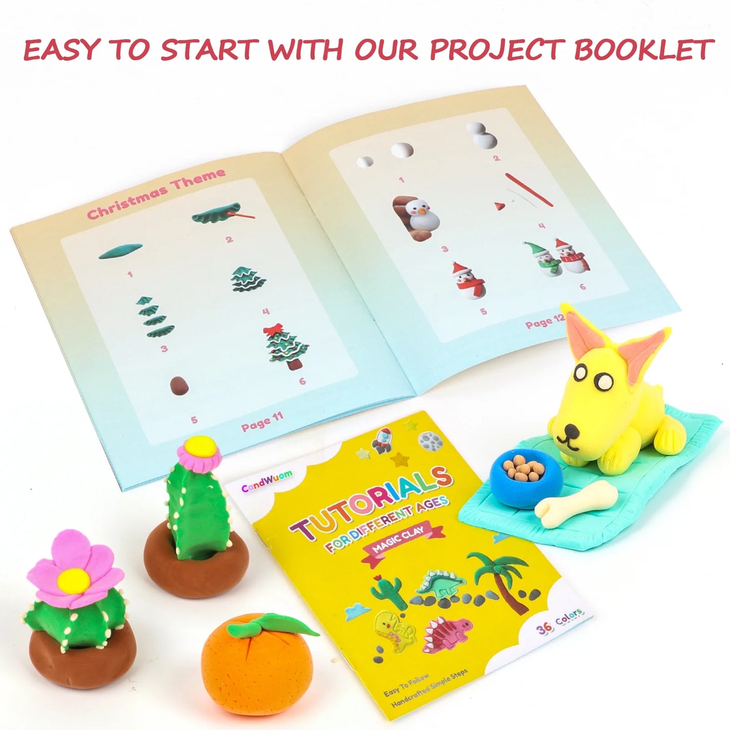 CandWuom Air Dry Clay for Kids- 36 Colors Modeling Magic Clay Kit, Soft & Ultra Light Molding Clay, Art Crafts Best Gift for Boys & Girls Age 3-12