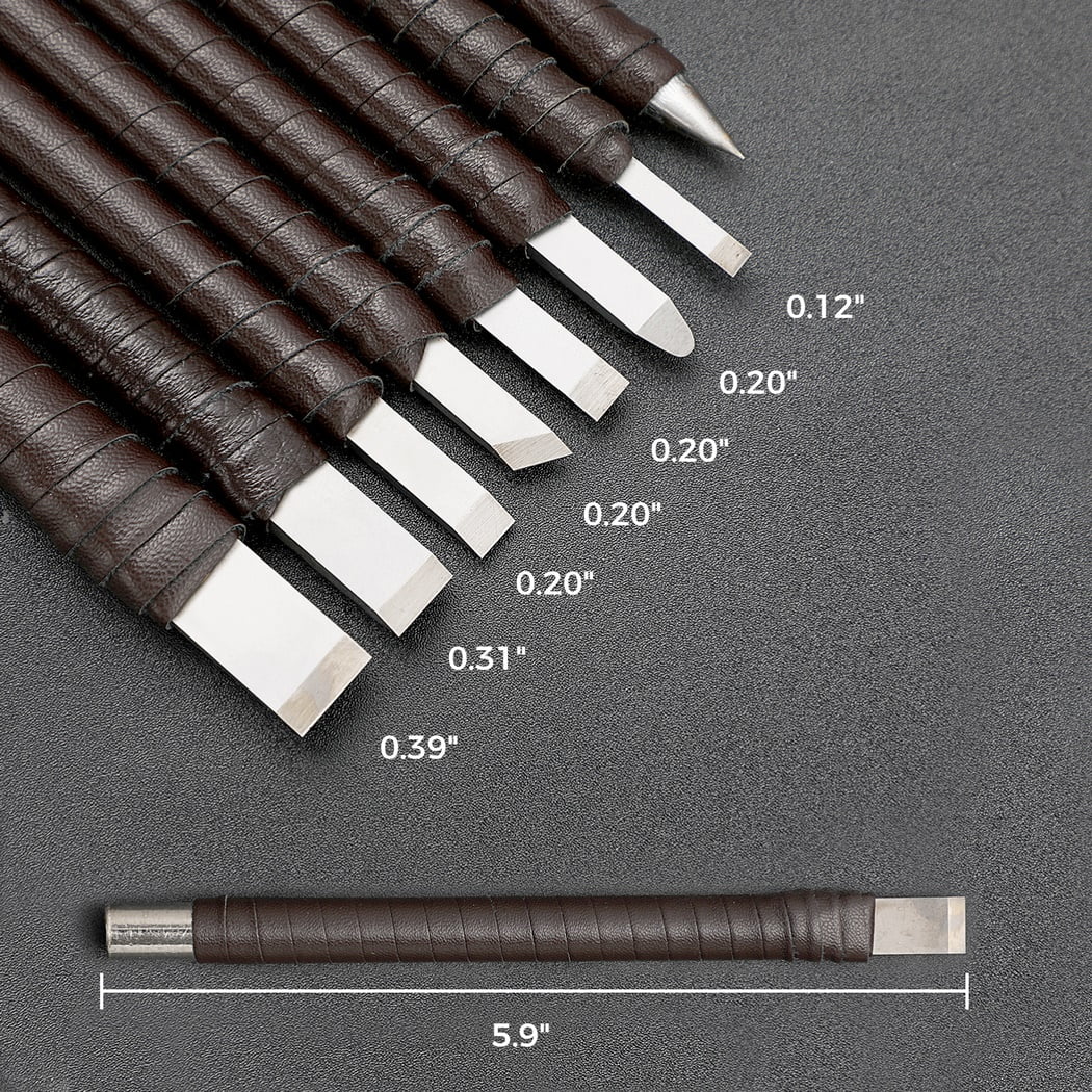 Wood Chisel Sets, 8 Piece Stone Carving Tools, Tungsten Steel Carving Chisels, Carving Kit for Wood, Sculpture Engraving Whittling Knives, Cutting Blade Chisel Tool Set for Woodworking