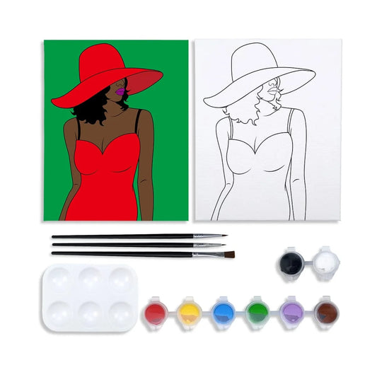 VOCHIC Pre Drawn Canvas Painting Art Kit (8 Piece)