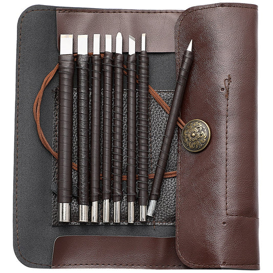 Wood Chisel Sets, 8 Piece Stone Carving Tools, Tungsten Steel Carving Chisels, Carving Kit for Wood, Sculpture Engraving Whittling Knives, Cutting Blade Chisel Tool Set for Woodworking