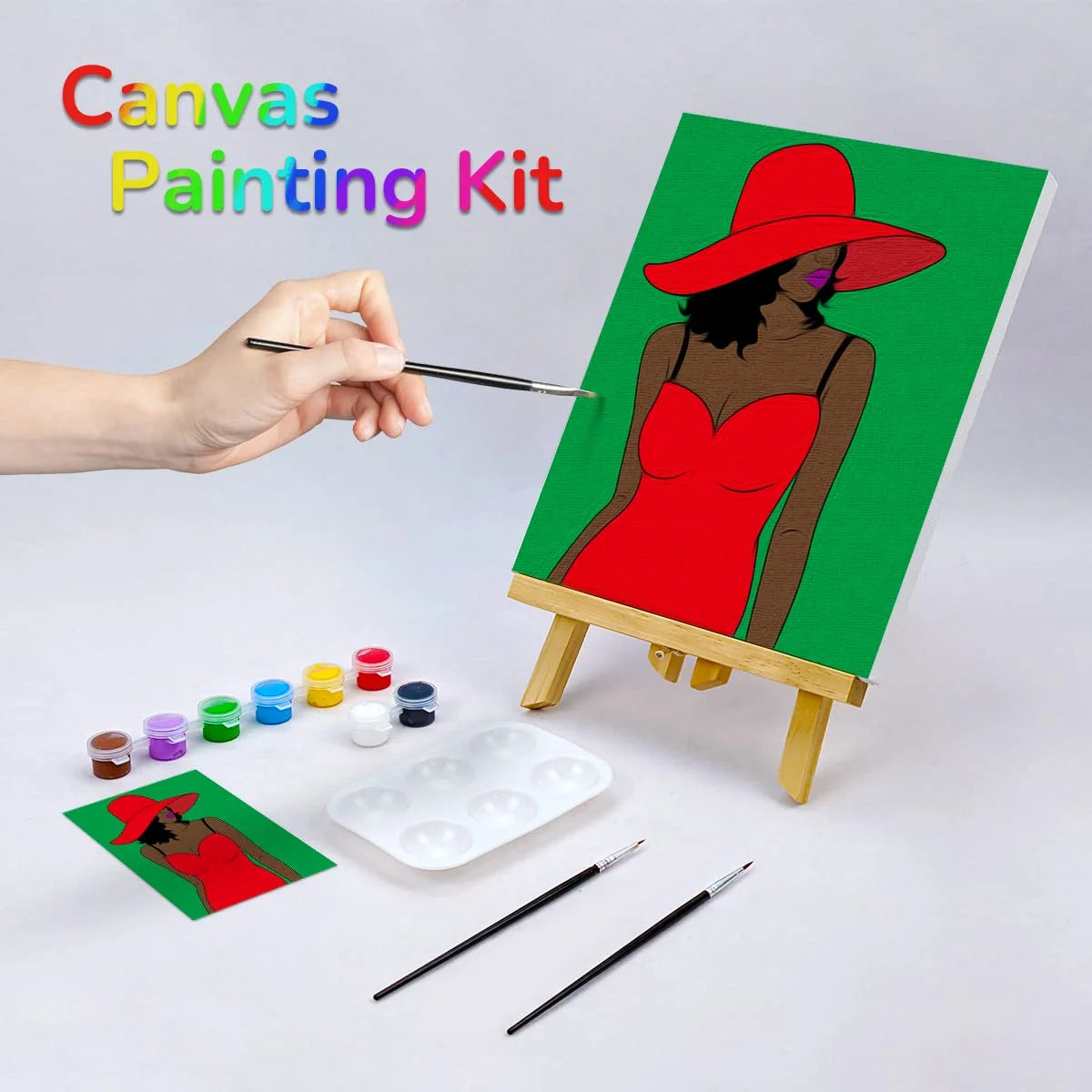 VOCHIC Pre Drawn Canvas Painting Art Kit (8 Piece)